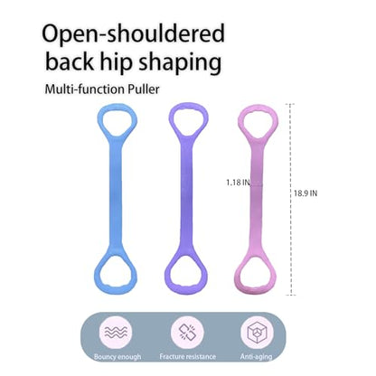 Figure 8 Fitness Resistance Bands, Elastic Bands with Handles for Working Out,Arm|Back|Shoulder Training Elastic Ropes,Exercise Equipment for Physical Therapy Stretching Yoga Pilates - color: Pink
