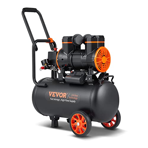 VEVOR 6.3 Gallon Air Compressor, 2 HP 3.35 CFM@90PSI Air Compressors with Max. 116PSI Pressure, Oil Free Compressor Tank for Auto Repair, Tire Inflation, Spray Painting, Woodwork Nailing | Oil Free Compressor Tank for Auto Repair, Tire Inflation, Spray Pa