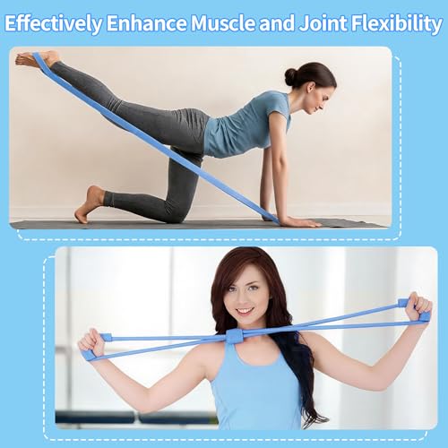 DICYWUDI Pilates Essentials Kit for Home Women, Pilates Equipment for Workouts, 6 Fabric Resistance Bands, 12 Inch Magic Circle Yoga Ring, Mini Exercise Ball, Great Exercise Equipment - color: 15pcs Blue set