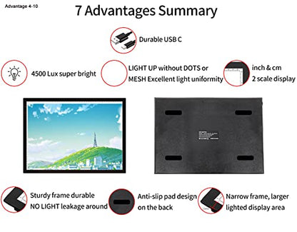 WELZK A3 Light Board with Side Buttons,16.6×12.6 Inch Light Pad | Side Button Design, 9 Levels + Stepless Dimming, 5000 Lux, No Shadow, for Diamond Painting Tracing Weeding Vinyl, Diamond Art - style: A3 1-Color