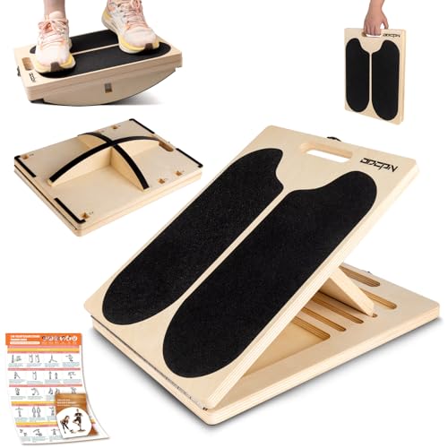 3-in-1 Slant Board & 180°/360° Balance Board, 300 LBS Capacity Calf Stretch