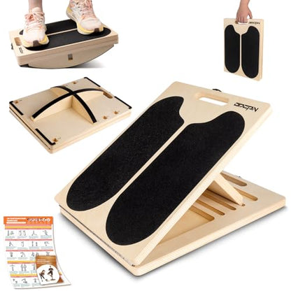 3-in-1 Slant Board & 180°/360° Balance Board, 300 LBS Capacity Calf Stretch