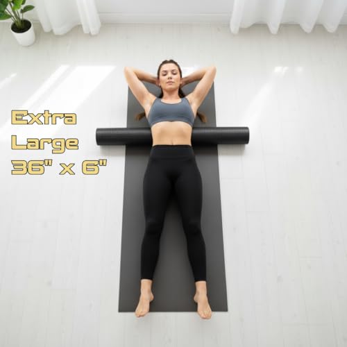Fitizen Foam Roller – Muscle Massage Rehab Stiff Back Pain Physical Therapy Deep Tissue Firm Exercise Equipment Home Gym Stress Yoga Pilates for The Fit Citizen by FitNation - style: Extra Large - 36 inches