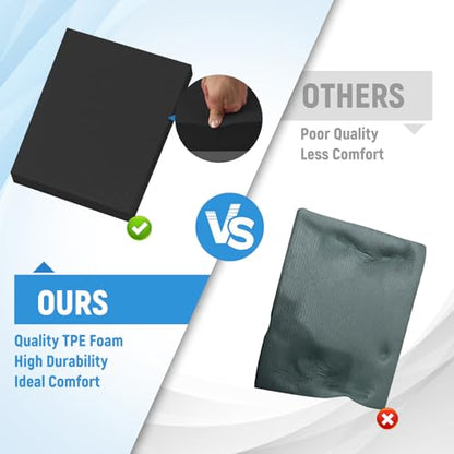 Balance Pad, 20"x16"x2.5" Non-Slip TPE Knee Cushion - color: Black - XL - 20" x 16" x 2.5"