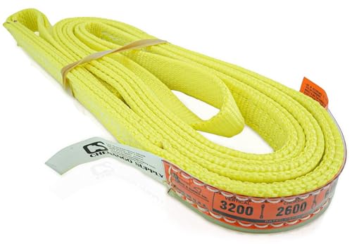 DD Sling 1 Inch x 8 Foot Nylon Lifting Sling – USA Made, 3,200 lb Vertical, 2,600 lb Choker, 6,400 lb Basket – 2-Ply Heavy Duty 900 Webbing, Type 4 Twisted Eye & Eye Rigging Sling, Safety Orange - size: 1 in x 8 ft
