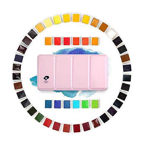 Paul Rubens Artist Grade Watercolor Paint, 48 Colors Solid Cakes with Portable Metal Box for Artists, Beginners, Hobbyists, Students - color: 48 Colors