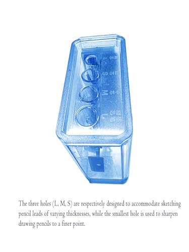 4-Hole Art Pencil Sharpener,Sketch Sharpener,Long Lead Grinding Tool,Suitable for Artists and Drawing Enthusiasts (E.2 Pieces (Blue))