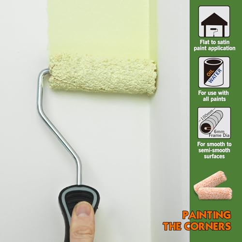 ROLLINGDOG 4 inch Small Paint Roller Sleeves | Microfiber Roller Covers for Painting on Smooth to Semi Smooth Surfaces (Pack of 10)Diy Homeowners Professional Painters - color: 10pc 4" Microfiber Roller Cover