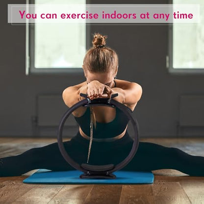 Syhood Pilates Ring 11. 81 Inch Pilates Circle Yoga Ring Magic Lightweight Flexible Workout Equipment for Fitness Physical Therapy Resistance Exercise Arms Legs - color: Black