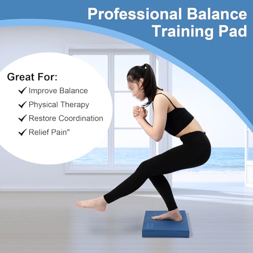 StrongTek Foam Balance Pad & Cork Yoga Mat Set – Non-Slip Stability Pad and Eco-Friendly Yoga Mat for Exercise, Pilates, Physical Therapy & Home Fitness
