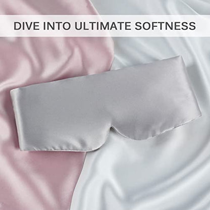 Zenssia 100% Mulberry Silk Sleep Mask Eye Mask for Men & Women, Silvergrey - color: Silvergrey