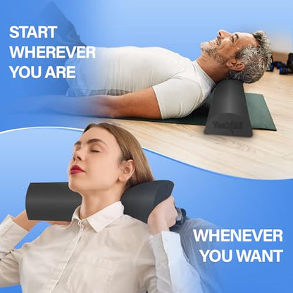 Yes4All Medium Firm PE Half Foam Rollers for Post-Workout Relaxation, 12/18/24/36 inch Foam Roll for Back Massage & Yoga Exercise - Black 24in