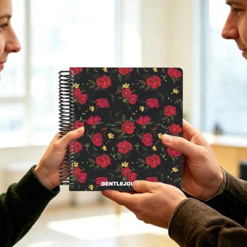 Hardcover Sketchbook,7.2"x8.3"Spiral Bound Drawing Pad, Noir Scarlet Flower | 150gsm(92lb)Acid-Free Thick Paper,Blank Art Journal for Adults,Artists&Beginners,Ideal for Sketching,Doodling and Mixed Media - color: noir scarlet flower