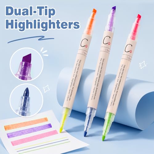 MoKo Pencil Case with Supplies, 59Pcs Aesthetic School Set, Blue | Includes gel pens, wooden and mechanical pencils, 0.5 and 0.7 mm refills, highlighters, erasers and sharpeners. - color: Blue-59P