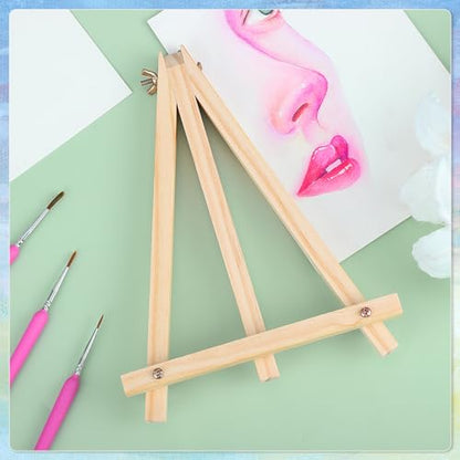 16 Pack 9 Inch Easel for Painting, Wooden Easel Stand Canvas Stand | Smooth Wood, Folds Flat for Storage, for Canvases, Photos, Signs, Weddings, Classrooms, Home Décor