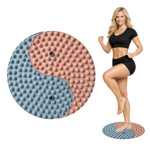 Foot Massager Mat, Yinyang Balance Tai ji Bagua Pattern with Magnetic Therapy, Acupressure Reflexology Mat for Daily Foot Relaxation and Pain Relief, Pink and Blue - color: Pink and Blue