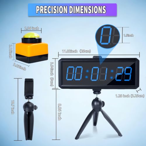 Gym Timer 1.5 Inch Large LED Display with 360° Start/Stop Button, Stopwatch and Interval Timer for Home Gym, Obstacle Course, HIIT Workouts (1.5in Blue) - size: 1.5 inches blue