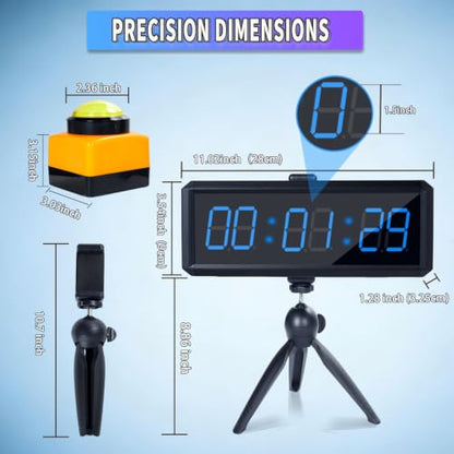 Gym Timer 1.5 Inch Large LED Display with 360° Start/Stop Button, Stopwatch and Interval Timer for Home Gym, Obstacle Course, HIIT Workouts (1.5in Blue) - size: 1.5 inches blue