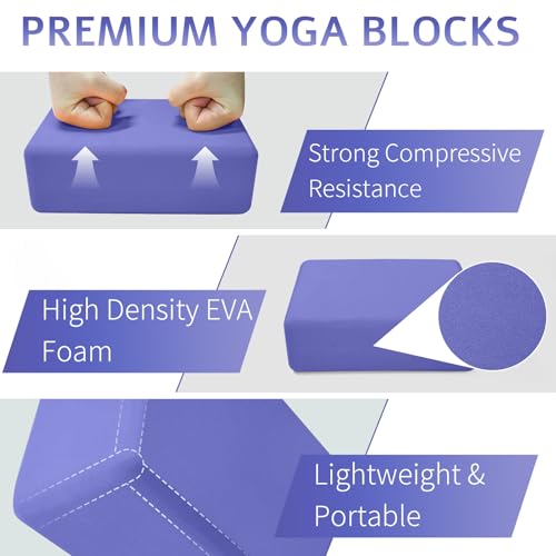 2 Pack Yoga Blocks, Lightweight 3x6x9in Yoga Bricks - color: 2PACK-Purple