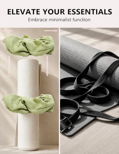 Yoga Mat Scrunchie Yoga Mat Strap Carrier Pilates Mat Holder | Holds Your Yoga Mat in Style, Adjustable & Stretchy Yoga Mat Band, Fits Most Standard Yoga Mats (mat not included),Yoga Gifts - color: Light Green