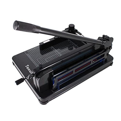 Heavy Duty Guillotine Paper Cutter - 400 Sheets Capacity, A4 12" Stack Paper Trimmer, Steel Base, Black - size: A4-12'' PAPER CUTTER