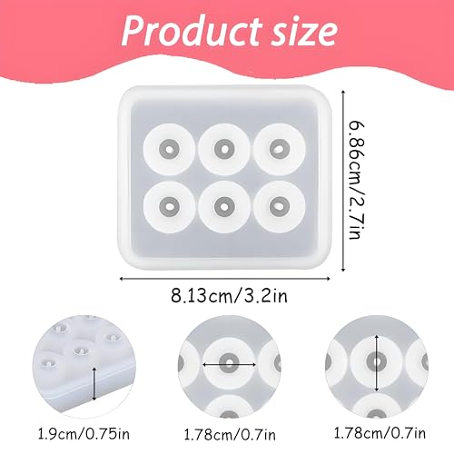 Silicone Resin Bead Molds Set, 2 Pack Round Ball Molds with Holes, DIY Jewelry Making Tools - color: White(LJ-114)