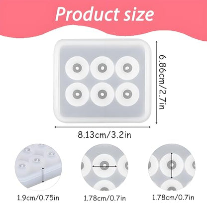 Silicone Resin Bead Molds Set, 2 Pack Round Ball Molds with Holes, DIY Jewelry Making Tools - color: White(LJ-114)