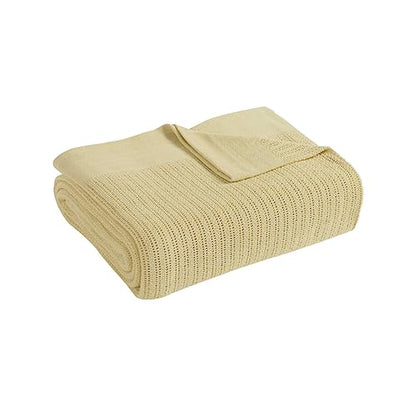 Fiesta - Queen Blanket, Soft Thermal Cotton Blanket, Lightweight Home Decor Rattan, Full/Queen | 100% Cotton, Thermal Weave, Lightweight & Breathable, All-Season Comfort, Machine Washable