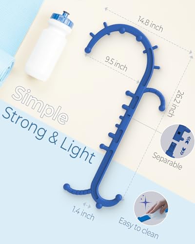 Back and Neck Massager for Pain Relief Deep Tissue, Upgraded Full Body Trigger Point Cane Massage Tools, Massage Stick Pressure Point Hook, Muscle Knot Remover Tool (Blue) - color: Blue