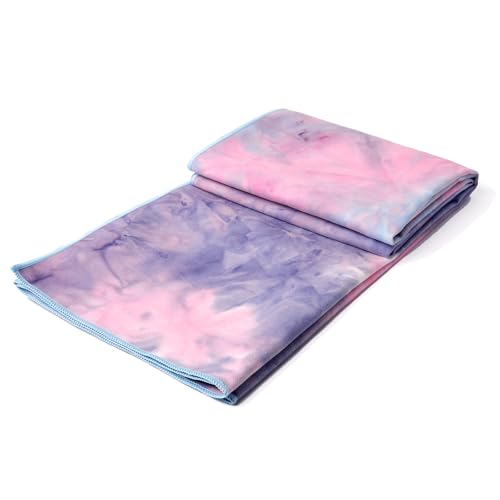 Eunzel Hot Yoga Towel Non Slip Yoga Mat Towel Non-Slip Sweat Absorbent Microfiber Towel for Hot Yoga, Pilates and Workout 72" x 26.5", Purple & Blue - color: Purple & Blue