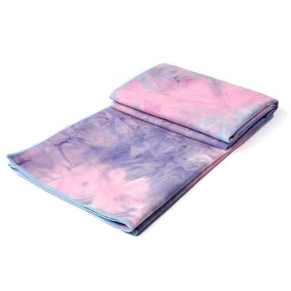 Eunzel 2 Pack Hot Yoga Towel Non Slip Yoga Mat Towel Non-Slip Sweat Absorbent Microfiber Towel for Hot Yoga, Pilates and Workout 72" x 26.5", Purple & Blue/Purple & Green - color: Z-purple & Blue/Purple & Green (2 Pack )