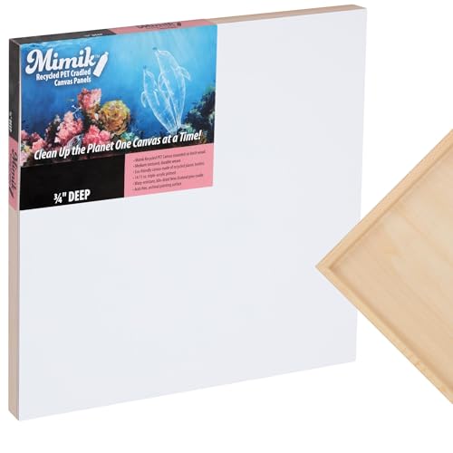 Creative Mark Mimik Recycled PET Cradled Canvas Panel 3/4" Depth - 16X20 Single Canvas - Medium-Textured Painting Board for Eco-Conscious Artists, 14.11 oz Triple-Acrylic-Primed Weight Mounted Canvas - size: 16X20"