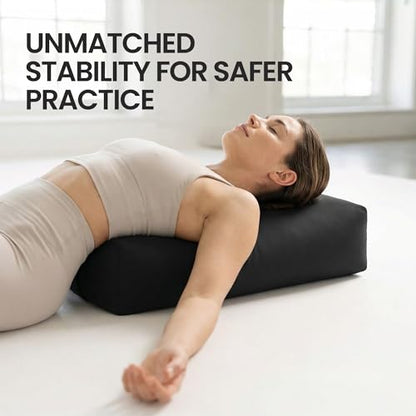 Rectangular Cotton Yoga Bolster, Yoga Pillow, Yoga Cushion, Yin yoga Bolster, Iyengar yoga bolster - color: Black