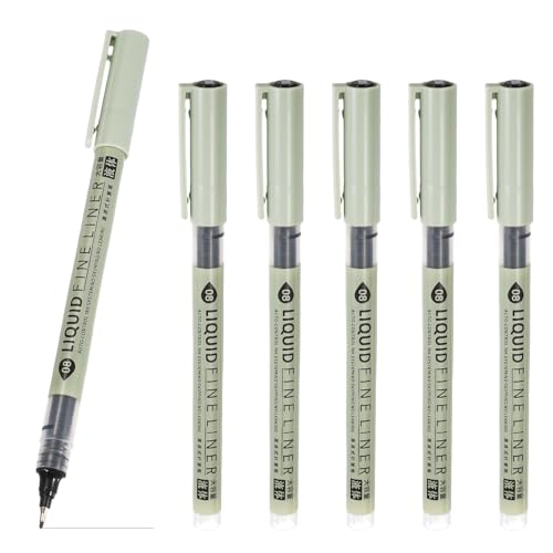 PATIKIL Fineliner Pens, 6 Pcs Black 06 0.48mm Fineliner Marker Waterproof Ink Archival Drawing Pens Watercolor Art Supplies Set for Sketching Journaling Scrapbooking Artist Illustration - size: 06 0.48mm
