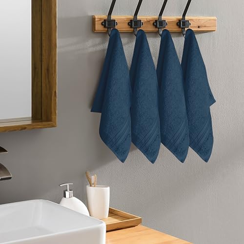 BOUTIQUO Ultra Soft Cotton Washcloths, Contains 12 Piece Face Cloths 12x12 inch, Ideal for Everyday use Face Towels, Compact & Lightweight Multi Purpose Washcloths - Mineral Blue - color: Mineral Blue, size: Washcloths - Set of 12