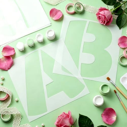 SATINIOR 16 Inch Large Letter Stencils and Numbers, 36 Pcs Reusable Alphabet Stencils Plastic Numbers Templates Craft for Wood Wall Fabric Signage Chalkboard Painting DIY Projects (Cute) - size: 16 Inch, style: Cute