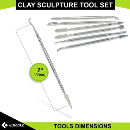 CYNAMED Stainless Steel Spatula Wax & Clay Sculpting Tool Carver Set (7PK) - style: 7PK