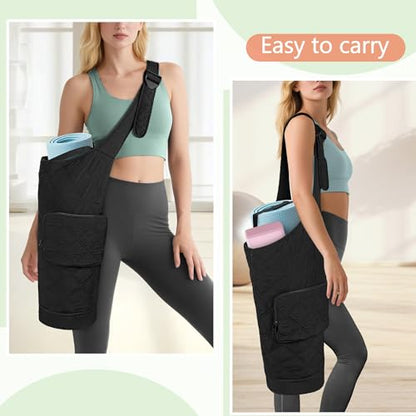 Smasrob Yoga Mat Bag, Yoga Mat Carrier Fits Most Mats (Bag Only), Black