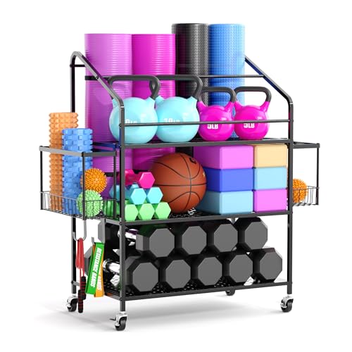 Workout Equipment Storage, Exercise Equipment Storage, Home Gym Organizer - color: Upgraded Model
