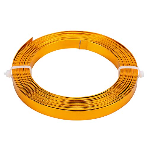 BENECREAT 16.5 Feet 10mm Wide Flat Jewelry Craft Wire 18 Gauge Aluminum Wire for Bezel, Sculpting, Armature, Jewelry Making - DarkGold - color: Dark Gold, size: 10mm