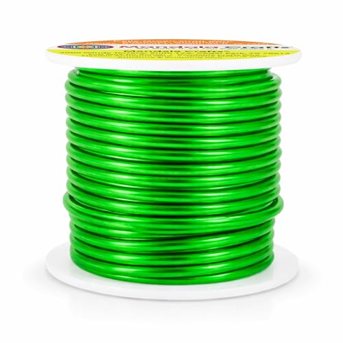 Mandala Crafts 8 Gauge Kelly Green Anodized Aluminum Craft Wire, 32 FT | Colored, Flexible, Bendable, for Bonsai, Armature, Sculpting, Wire Wrapping, Jewelry Making, Weather & Tarnish Resistant - color: Kelly Green, size: 8 Gauge