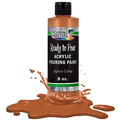 Pouring Masters Spice Cake Ready to Pour Acrylic Pouring Paint - Premium 8-Ounce Pre-Mixed Fluid Acrylic Paint - Fluid Art Supplies for Canvas, Wood, Paper, Tile & Rocks | Premium, Pre-Mixed Fluid Acrylic Paint - Fluid Art Supplies for Canvas, Wood, Paper