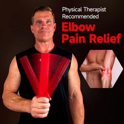 FitBeast Flex Therapy Bar, Tennis Elbow Therapy Bar - Ideal for Relieve Tendonitis Pain & Improve Grip Strength, Fitness Resistance Bar for Golfers Elbow & Tendinitis, Twist Bar for Physical Therapy - color: 1 Piece - Red - Heavy