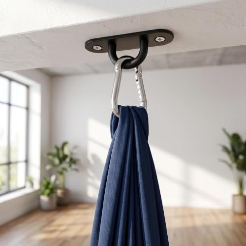 4 Pcs 304 Stainless Steel Black Oval Pad Eye Plate, 46x16mm Compact 2-Hole Ceiling Mount U-Bracket with Screws & Anchors – Marine Hardware for Hammock, Swing, Plants, Narrow Beams (46mm*16mm) - size: 46mm*16mm