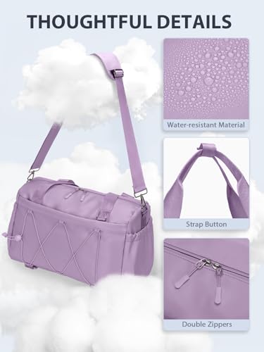 RHDZO Small Gym Bag for Women with Yoga Mat Holder and Wet Pocket, Purple - color: Purple