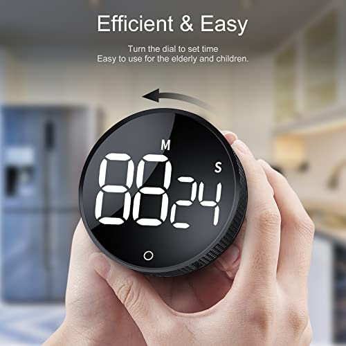 AVINIA Digital Kitchen Timers, Visual timers Large LED Display Magnetic Countdown Countup Timer for Classroom Cooking Fitness Baking Studying Teaching, Easy for Kids and Seniors Black - color: Black