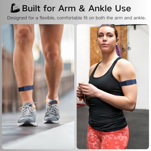 Bicep Bands Compatible for Polar Loop (2025) / Visible Armband 2.0 Straps - color: Blue/Black Buckle