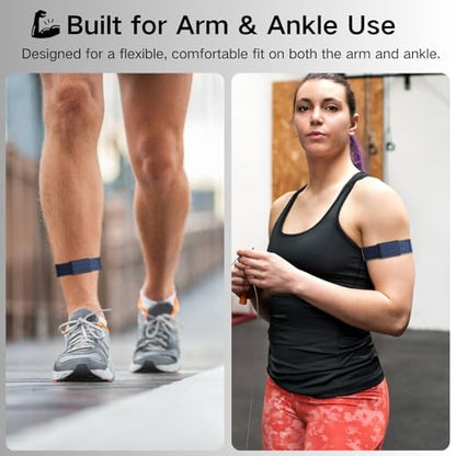 Bicep Bands Compatible for Polar Loop (2025) / Visible Armband 2.0 Straps - color: Blue/Black Buckle