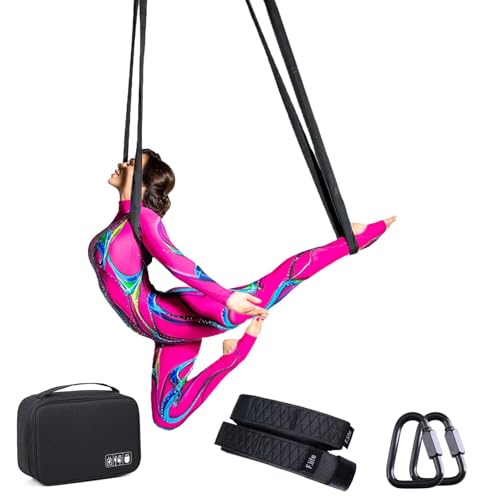 Aerial Loop Straps 8ft Black Soft Bodyloop Contortion 2 pairs Delta Quick Link Rigging Hardware Acrobtic Circus Safely