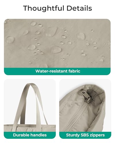 BAGSMART Gym Tote Bag for Women, 24L/28L Travel Tote Yoga Mat Bag - color: Grayish Brown, size: Medium